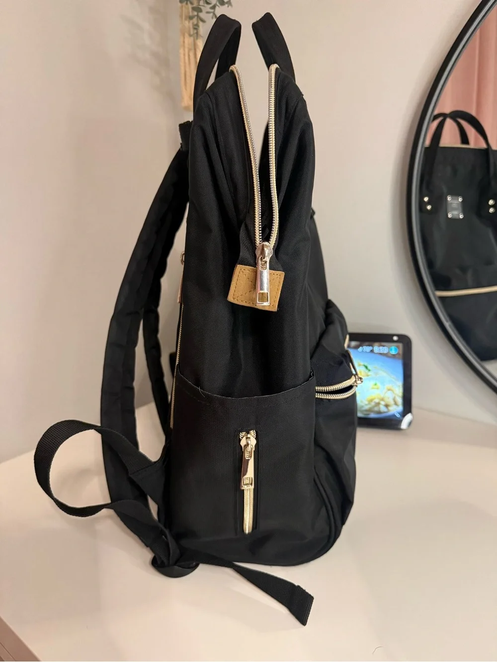 Black Diaper Bag Backpack